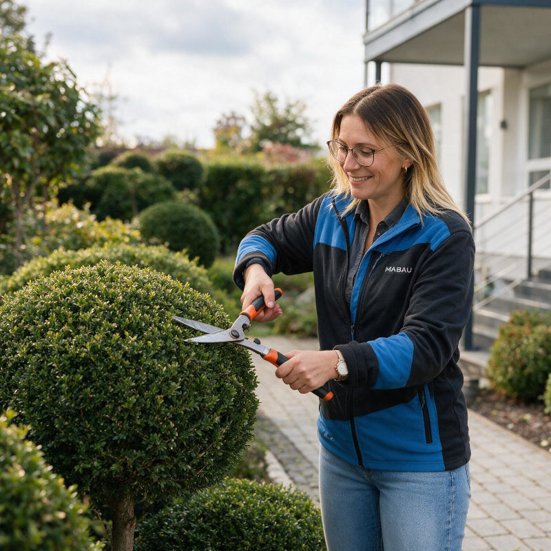 Gartenpflege im Abo: Rasenmähen, Heckenschnitt, Beetpflege und Laubentfernung.
