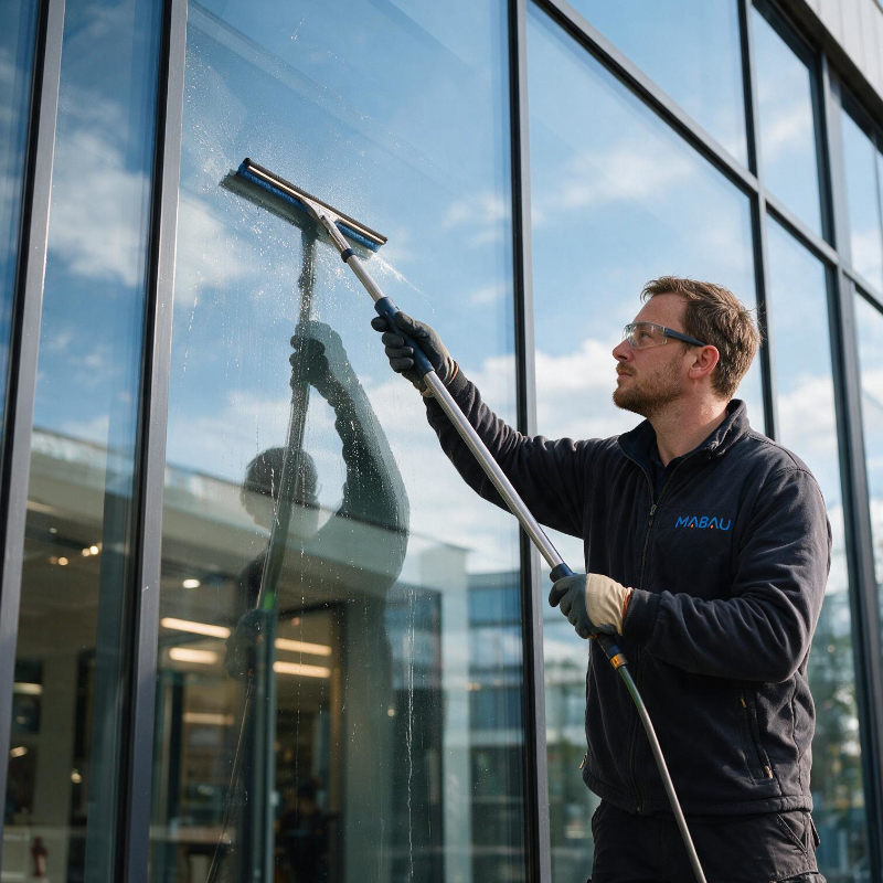 Fensterputzer vom Profi. Zuverlässige Glasreinigung für Büros, Häuser, Wohnungen und Gewerbeobjekte