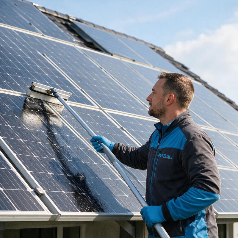 Professionelle Reinigung von Solaranlagen und PV-Modulen.