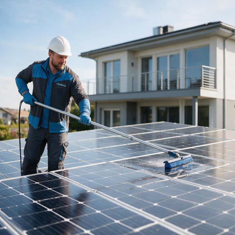 Professionelle Reinigung von Solaranlagen und PV-Modulen.