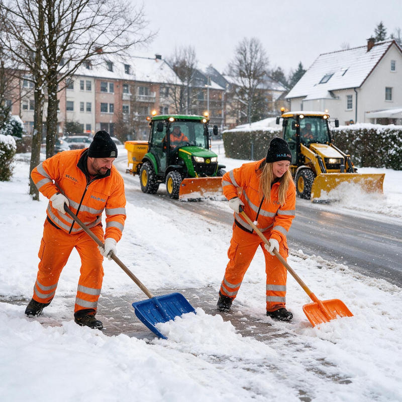 Winterdienst mit Schneeräumung und Glättebeseitigung.
